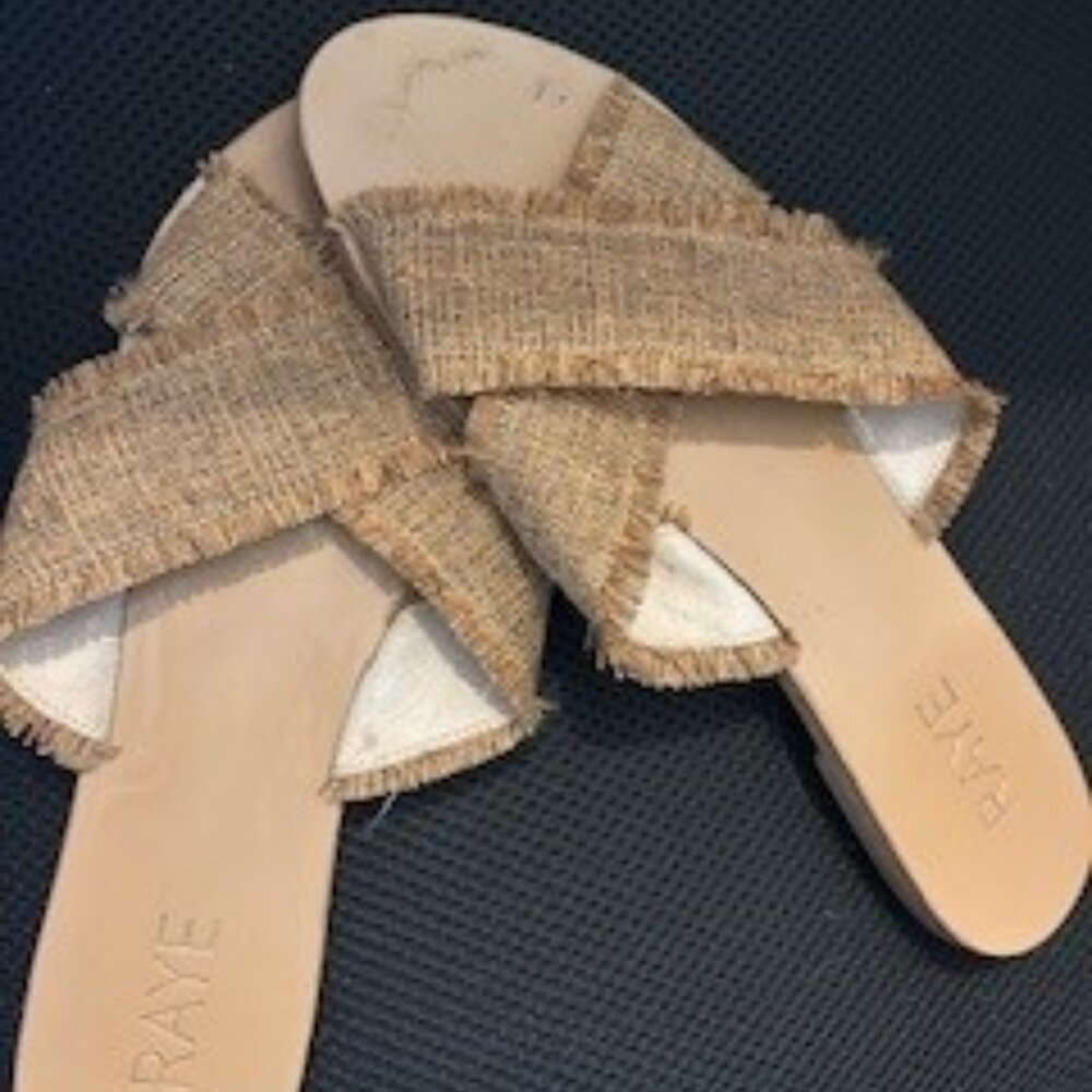 Raye Couer Sandals in Natural tan slides shoes Revolve Sz 8.5